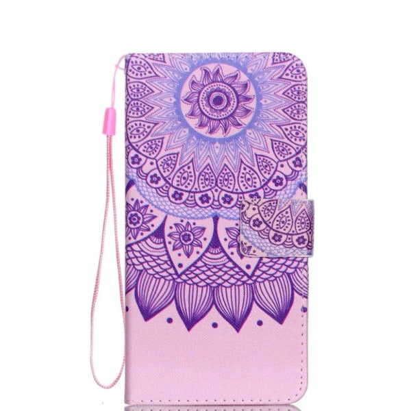 iPhone Xs Max flip cover i mønstret læder - Mandala Flower Purple