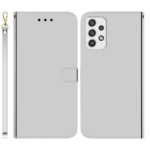 Mirror Samsung Galaxy A23 flip case - Hopea Silver grey