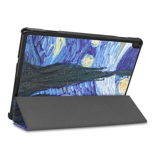 Lenovo Tab M10 FHD REL cool pattern læder flip case - Oliemaleri Multicolor