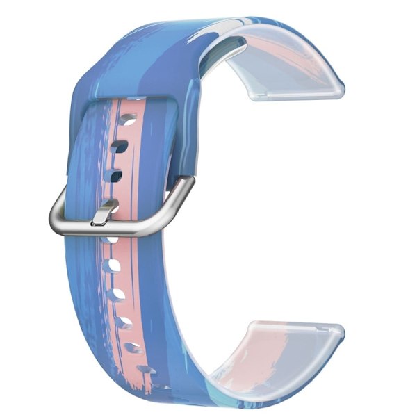 20 mm universellt klockarmband i regnbågsfärgad silikon - Blå Rosa Blå