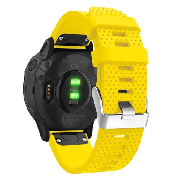 Garmin Fenix 6S Stilfuldt silikone Urrem - Gul Yellow