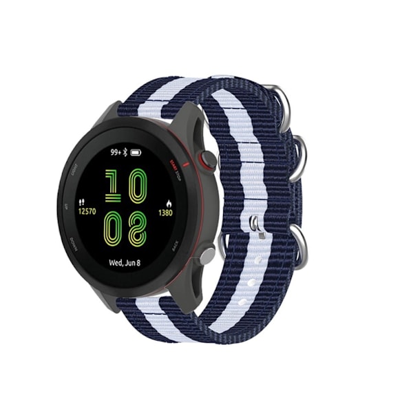 Garmin Forerunner 255 nylon-urrem - Blå / Hvid / Blå Blue