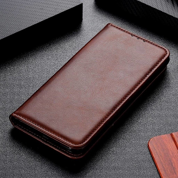 Wallet-style ægte Læder Flipcase til Sony Xperia 5 Ii - Kaffe Brown