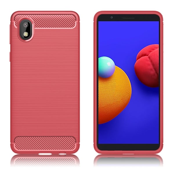 Carbon Flex Etui Samsung Galaxy A01 Core - Rød Red