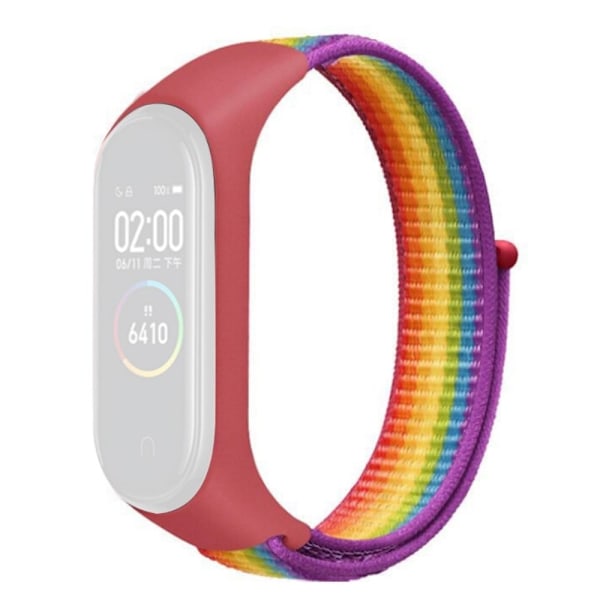 Xiaomi Mi Band 7 / 6 / 5 klockarmband i nylon - Regnbåge multifärg