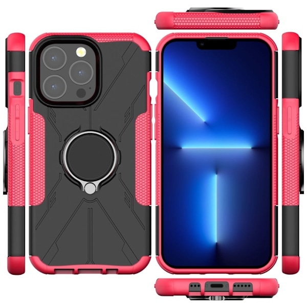 Kickstand-skydd med magnetisk platta för iPhone 13 Pro Max - Ros Rosa