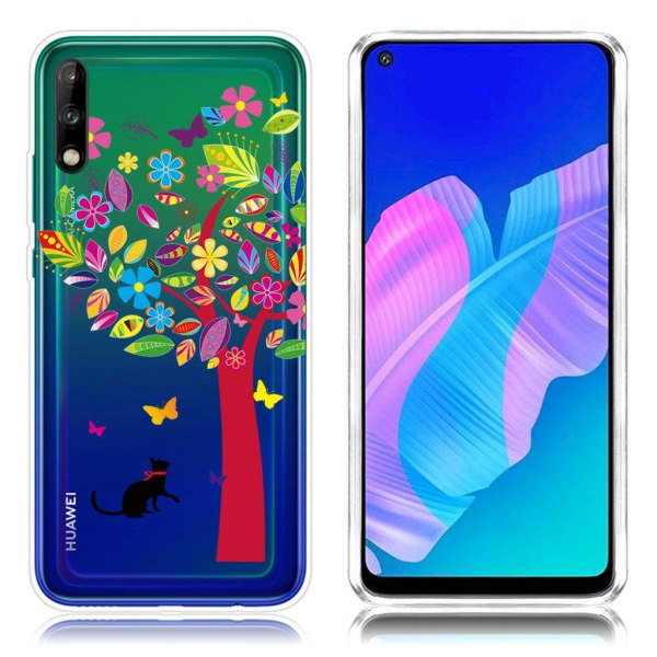 Deco Huawei P40 Lite E Cover - Farverigt Træ Multicolor