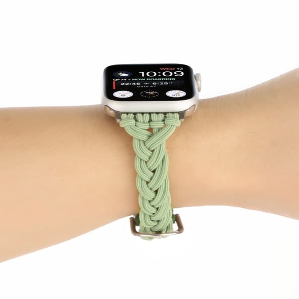Apple Watch Series 8 (45 mm) / Watch Ultra armband med elastisk flätning - Grön Grön