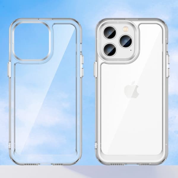 iPhone 14 Pro Max älykäs akryylikansi - Läpinäkyvä Sininen Blue