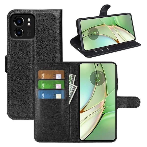 Klassisk Motorola Edge 40 Flip Etui - Sort Black