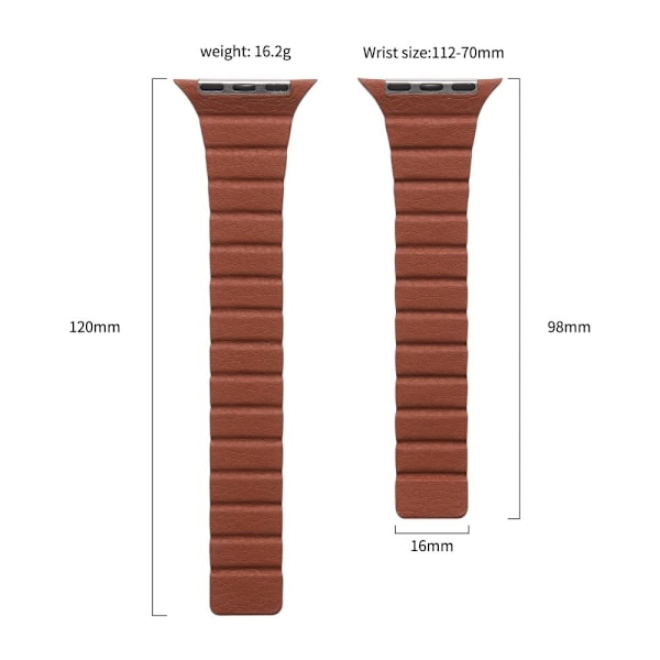 Apple Watch Series 8 (41mm) dubbelfärgat klockarmband i äkta läder - Spindle Blå Blå