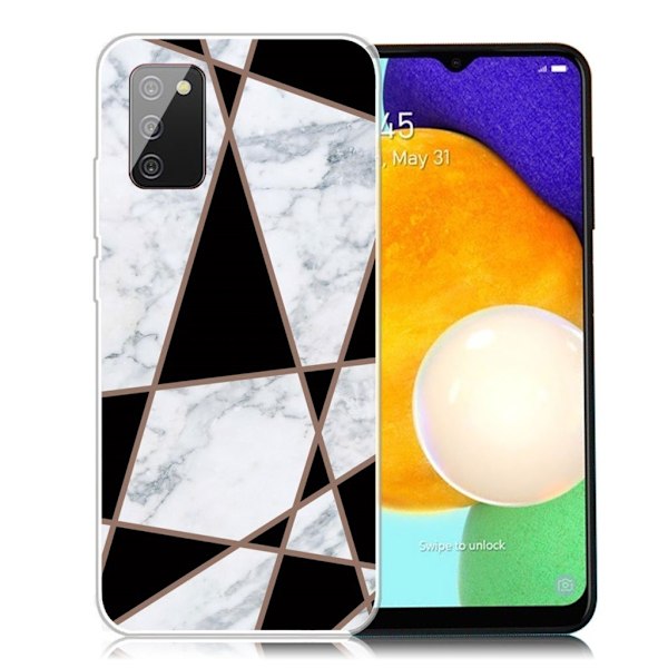 Marmordesign Samsung Galaxy A03s deksel - Svart Og Hvit Marmor Multicolor