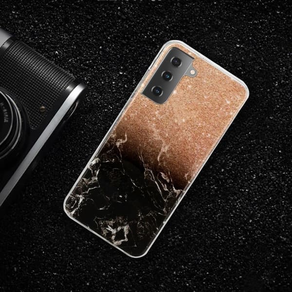 Marble Samsung Galaxy S21 Kotelo - Samppanjan kulta / musta Multicolor