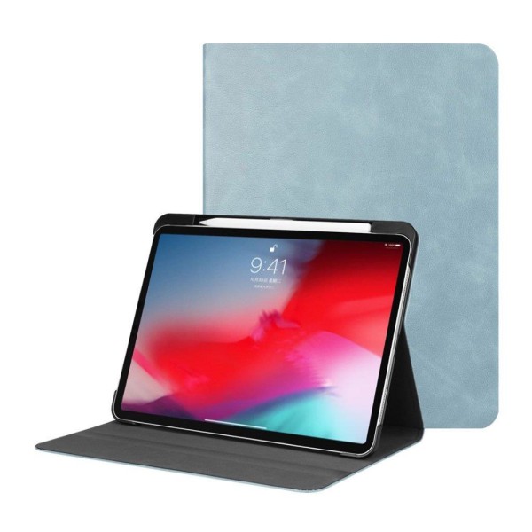 iPad Pro 11 inch (2018) stilrent vikbart syntetläder skyddsfodral - Ljus Blå Blå