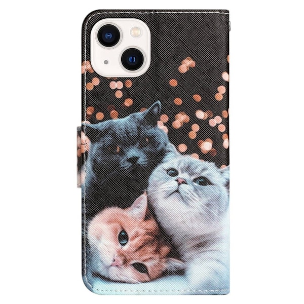 Wonderland iPhone 14 flip etui - Kat Multicolor