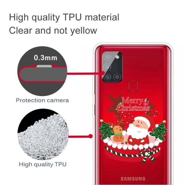 Christmas Samsung Galaxy A21s fodral - Santa and älg Röd