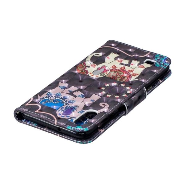 Samsung Galaxy A10 Skinnetui Med Mønster - Elefant Multicolor