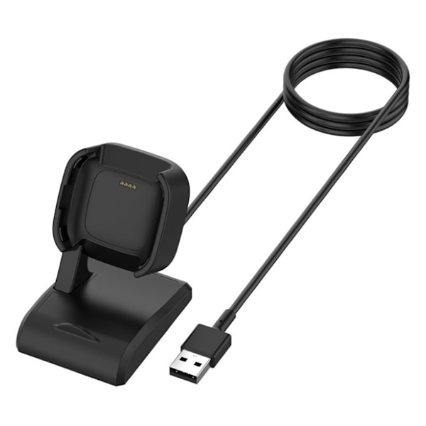 2-i-1 Fitbit Versa 2 ladestasjon Black