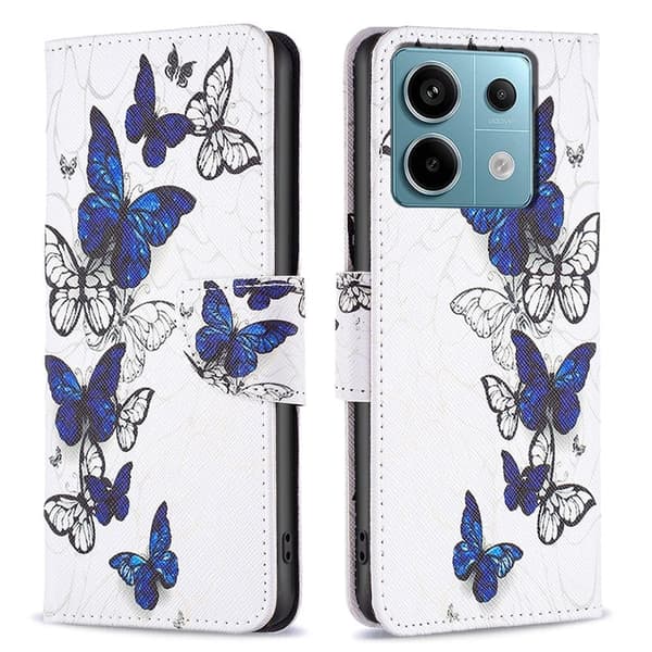 Wonderland Xiaomi Redmi Note 13 Pro 4G flip-etui - Sommerfugler Blue