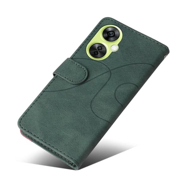 Teksturert læretui med stropp for OnePlus Nord CE 3 Lite - Grønn Green
