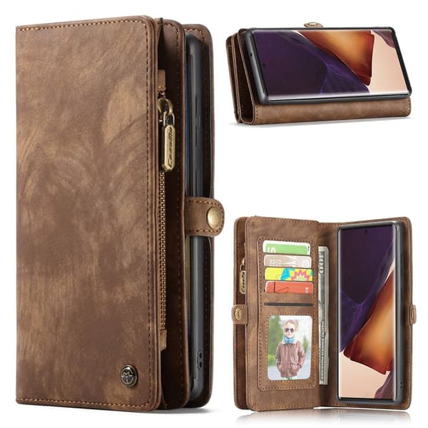 CaseMe Samsung Galaxy S21 Plus Lommebok med Glidelås - Brun Brown