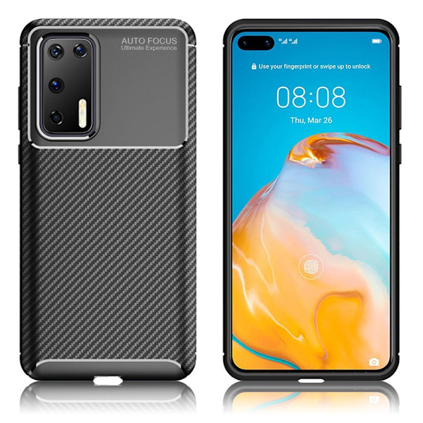 Carbon Shield Huawei P40 cover - Sort Black