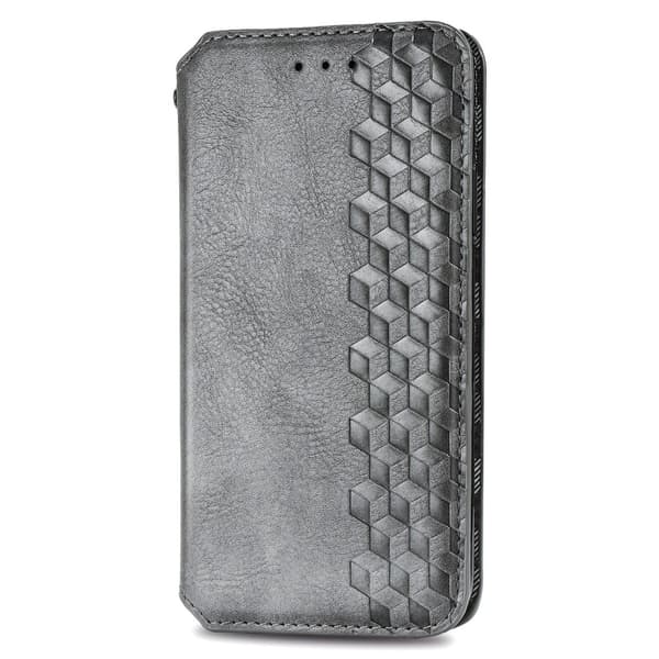 Nahkakotelo With A Stylish Rhombus Imprint For Samsung Galaxy S20 Ultra - Harmaa Silver grey
