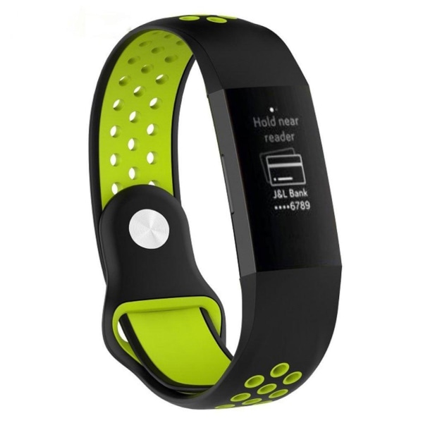 Fitbit Charge 3 breathable bi-color silicone watch band - Black multifärg
