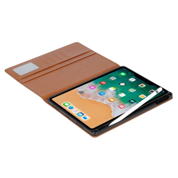 Stand Wallet Design Læder Tablet Cover Case med Pen Slot iPad mi Brown