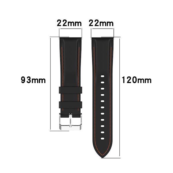 22 mm universalfärgad stickad klockrem i silikon - Vit Vit