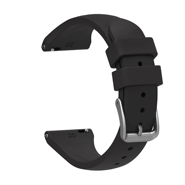 20 mm universal urrem i silikone - Sort Black