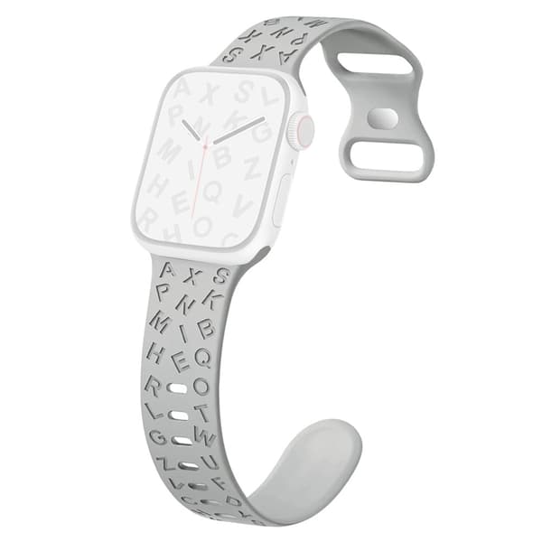 Apple Watch Series 41mm - 40mm - 38mm Universal silikonearmbånd med sommerfuglespænde - Grå Silver grey