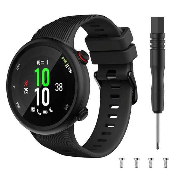 Garmin Forerunner 45S holdbar sort spenne silikon klokkereim - Svart Black