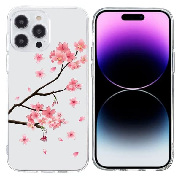 Vibe iPhone 15 Pro -kansi - Luumun Kukka Pink