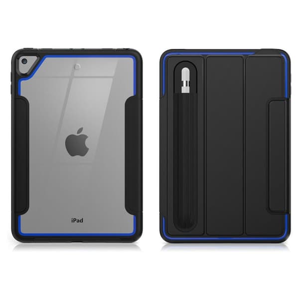 iPad Mini (2019) tyylikäs kolminkertainen kotelo - Musta / Tummansininen Black