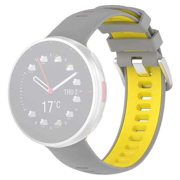 Polar Vantage V2 tofarvet silikone urrem - Grå / Gul Silver grey