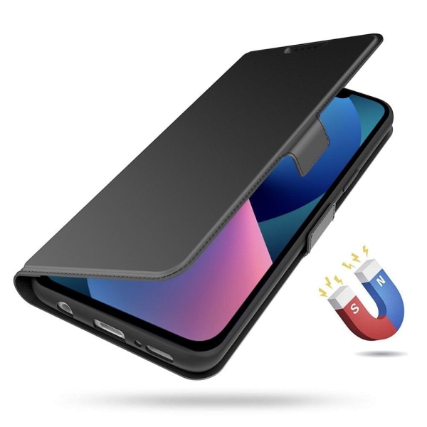 Sileä ja ohut premium-PU-nahkakotelo iPhone 13 Pro Max - Musta Black