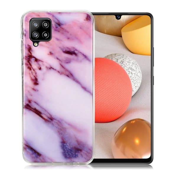 Marble Samsung Galaxy A42 5G Etui - Rose / Purple Hue Marmor Pink