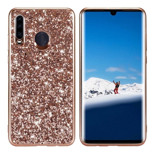 Glitter Huawei P30 Lite skal - Rosa Rosa