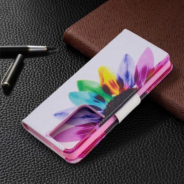 Wonderland Samsung Galaxy S21 Ultra Flippetui - Blomst Multicolor
