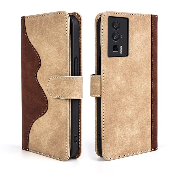 Tvåfärgat Xiaomi Redmi K60 / Xiaomi Redmi K60 Pro fodral i läder - Gul Gul