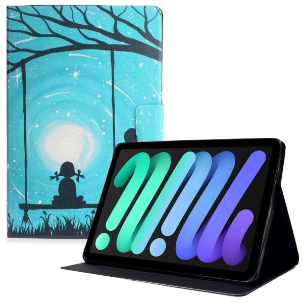 iPad 10.9 (2022) Pattern Printing Vegansk Læder stødsikkert Cover Foldable Stand Tablet Drop Resistant Case with Card Slots - Elskere Blue