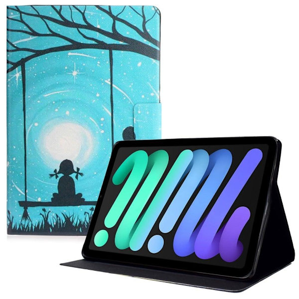 iPad 10.9 (2022) viileä kuvio nahkakotelo - Lovers Blue