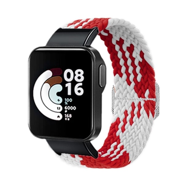 Xiaomi Redmi Watch elastiskt klockarmband i nylon - Röd / Vit multifärg