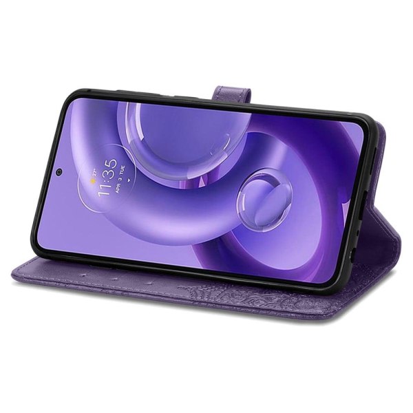 Mandala Motorola Edge 30 Neo Läppäkotelo - Violetti Purple