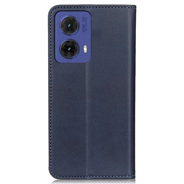Hållbart konstläder Motorola Moto G85 fodral med plånbok - Blå Blå