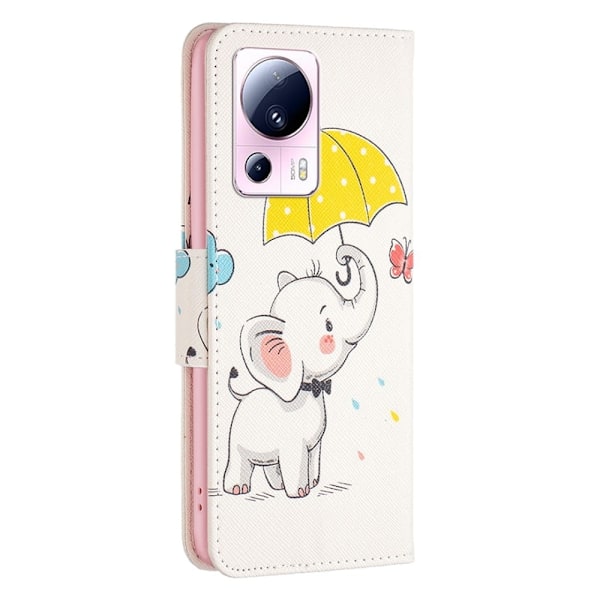 Wonderland Xiaomi 13 Lite / Civi 2 Läppäkotelo - Umbrella And Elephant Pink