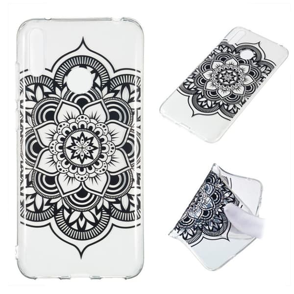 Huawei Y7 2019 mønstret etui - Henna Blomst Black