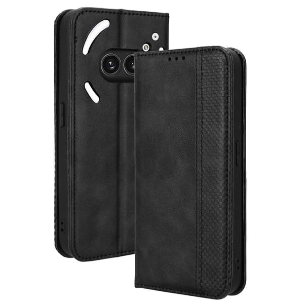 Bofink Vintage Nothing Phone (2a) læderetui - Sort Black