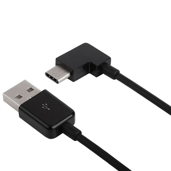 Oikea 90 Asteen USB 3.1 Tyyppi C Uros USB-C - USB 2.0 Uros Kaapeli - Musta Black